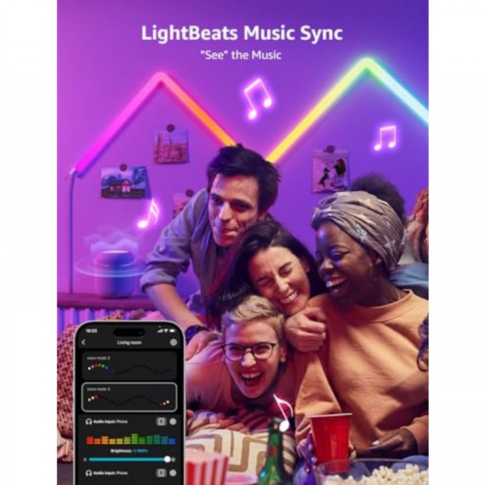 Lepro Bundle - 4 Packs B1 WiFi and Bluetooth Smart Light Bulbs and WL1 AI Smart RGB Wall Lights 8 Pcs with 4 Corners