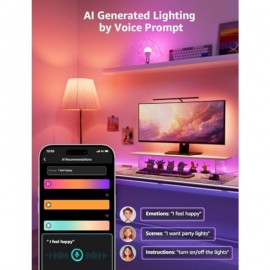 Lepro Bundle - 4 Packs B1 WiFi and Bluetooth Smart Light Bulbs and WL1 AI Smart RGB Wall Lights 8 Pcs with 4 Corners