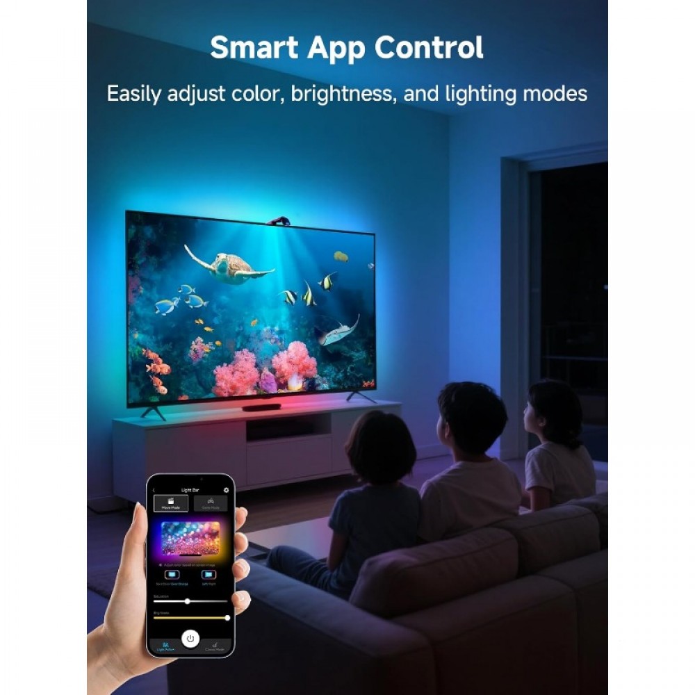 TV LED Backlight with Camera 13.7ft LED Lights for 45-65 Inch TVs and PC Monitors Smart App Control TV Lights That Change with TV Music Sync Strip Lighting for Gaming Home Decor