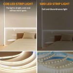 COB LED Strip Lights 100ft, 3000K DC 24V Dimmable Warm White Flexible LED Lights Strip for Bedroom, with Remote and app Control LED Rope Lights for Living Room, Shelf, Cabine, Bed