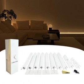 The 8.2FT/2.5M Modular Channel Assembly Kit for The Concealment of LED Strip Lighting Renter Friendly Baseboard Uplight Cove Light Wall Washer Lighting Decor for Renters