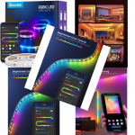 65.6ft RGBIC LED Strip Lights Color Changing LED Strips App Control via Bluetooth Smart Segmented Control Multiple Scenes Enhanced Music Sync LED Lights for Bedroom Home Decor 2 X 32.8ft