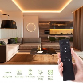 Novostella 40ft Tunable White LED Strip Light 1344 LEDs Dimmable 3000K - 6500K 24V Remote Flexible LED Tape for Christmas Living Room Cabinet Counter Bedroom Home Kitchen Bar Ceiling Daylight Warm White