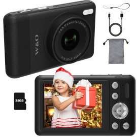 4K 64MP Digital Camera for Photos And Videos, Compact Design with Selfie Lens, Anti-Shake Feature, 16X Zoom, Includes 32GB Memory Card, Perfect Point-And-Shoot Camera for Teens And Beginners, Great Birthday Gift