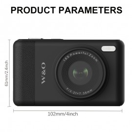 4K 64MP Digital Camera for Photos And Videos, Compact Design with Selfie Lens, Anti-Shake Feature, 16X Zoom, Includes 32GB Memory Card, Perfect Point-And-Shoot Camera for Teens And Beginners, Great Birthday Gift