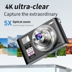 Digital SLR Camera Upgrade with 32GB SD Card, 24MP Resolution Full HD 3.0-inch Display, Travel Vlogging Cameras Edition Features An ESC Lens with 5x Optical Zoom Mid-range Focal Length Digital SLR Camera - Newly Upgraded Front Camera