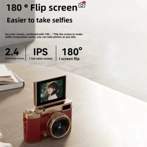 1080P HD Flip Screen Digital Camera | 2.4-inch Large Display, 48MP Resolution, 16x Zoom, Built-in Flash, Multiple Beauty Filters, Long-lasting Battery, USB Charging - A Great Gift Choice!