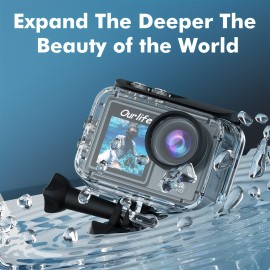 Ultra HD 5K Sports Camera, 2.0 Inch LCD Display, with 32GB Memory Card, with Remote Control, Wide Angle Lens, WIFI Underwater Camera, Skiing, Battery/USB Powered, Outdoor Cycling, Ideal Christmas And New Year Gifts for Extreme Sports Enthusiasts