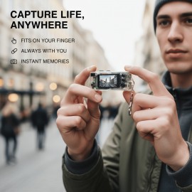 1080P Ultra-Compact  Magic  Thumb Keychain  0.96-inch  Action   Style Supports Memory Cards Includes 32GB Memory Card