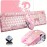 Gaming Keyboard And Mouse, Retro Steampunk Vintage Typewriter-Style Mechanical Keyboard with White LED Backlit, 104-Key Anti-Ghosting Blue Switch Wired USB Metal Panel Round Keycaps