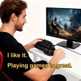 17-Key Keyboard with RGB Lighting, USB-C Wired Connection, Keys for Office, Gaming, PS, Programming - Efficient & Fast Operation, Gaming Setup, Tech Enthusiasts, Durable Build, Ergonomic Design, Sleek Design, Modern Aesthetic, Home Office Setup