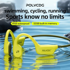 32GB Memory + IPX8 High Quality POLVCDG Upgraded X9 Wireless Bone Conduction Headphones, 10-Hour Battery Life, Stable Signal, Clear Sound Quality, High-Quality Open-Ear Sports Earbuds for Swimming, Running, Cycling & Fitness Activities