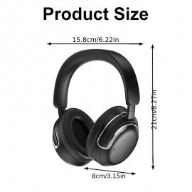 ANC Wireless Headphone 25dB Deep Noise Canceling Hi-Fi Audio Earphone with Bluetooth 5.4 Over Ear Headset Adjustable Headband Structure Zero Pressure Head Wrap Earmuffs, Immersive Audio Experience, Deep Sound Isolation, Comfortable Headphones