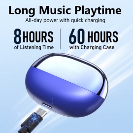 Wireless Earbuds with Deep Bass Stereo Sound | Up to 50 Hours Playtime, ENC Noise Cancellation, Long Battery Life with Battery Level Indicator, Compatible with All Phones