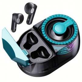 3-in-1 Portable Wireless Speaker System with Noise-Canceling Headphones, Built-in Phone Stand & Ambient Light Show - USB-C Fast Charging, Wireless, Lithium-Polymer Battery, Compatible with Smartphones/Tablets/Laptops - All-in-One Entertainment Center with HD Stereo Sound, Noise Isolation Headphones & Wireless Audio for Home, Travel, Parties - Multi-Color Options (Black/Turquoise/More)