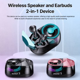Portable Wireless Earphones And Speaker, 3-in-1 Mini Speaker with RGB Lighting And In-ear Headphones, Also Used As Phone Stand, Wireless Running Headphones, Magnetic Wireless Speaker, Double BT Mode, Perfect for Indoor And Outdoor Family Parties., Outdoor Audio, Indoor Entertainment, Compact Design, Modern Headphones, Premium Audio, Durable Build, Multifunctional Headphones, Fitness Enthusiasts, Party Hosts, Headphone Wireles Wireless, Earbud Wireles Wireless, Wireless Earbud