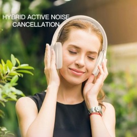 MeiGlobal Active Noise Reduction Wireless 5.3 Headphones | 30 hours of battery life, 393.7 inch stable connection, Supports dual device connection/HD call, Lightweight, USB Type-C Charging, 3.5 mm jack