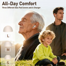 New Wireless Earbuds | ENC Noise Cancellation, Lightweight In-Ear Design with Dual Microphones, Immersive Sound and Bass, Compatible with Apple and Android Systems