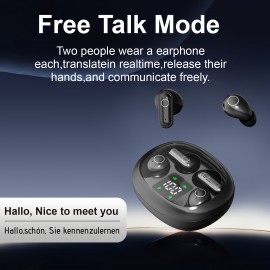 AI Smart Translation Noise-Canceling Headphones with Real-Time Two-Way Translation in 144 Languages, Featuring Two Ear Cups, Long Battery Life, Dual Touch And Voice Control, True Copper Ring Composite Membrane Speakers, Enhanced Bass