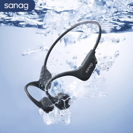 Sanag B60S Bone Conduction Headphones with 64GB Memory, Open Wireless Design, 3D Stereo Sound, Suitable for Running And Cycling