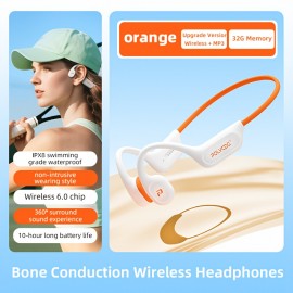 32GB Memory + IPX8 High Quality POLVCDG Upgraded X9 Wireless Bone Conduction Headphones, 10-Hour Battery Life, Stable Signal, Clear Sound Quality, High-Quality Open-Ear Sports Earbuds for Swimming, Running, Cycling & Fitness Activities